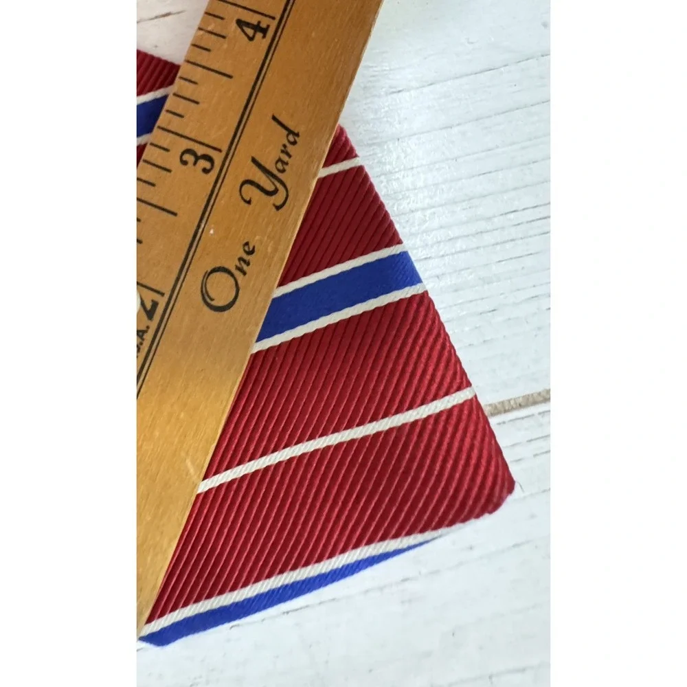 Vintage Brooks Brothers Makers Silk Repp Tie USA Red White Blue‎ Stripe
